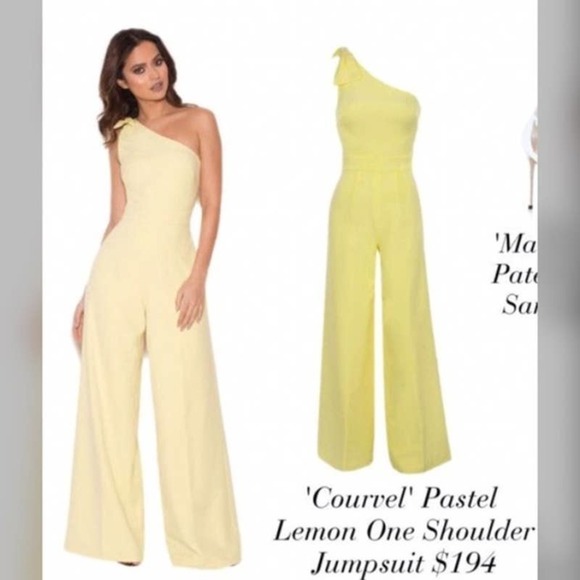 House of CB Courvel Lemon One Shoulder Jumpsuit Size S NWT - Picture 4 of 9